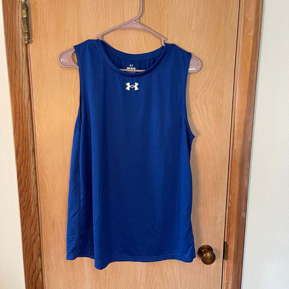 Under Armour Men's Sleeveless Athletic Tank Top, Blue, Size Medium